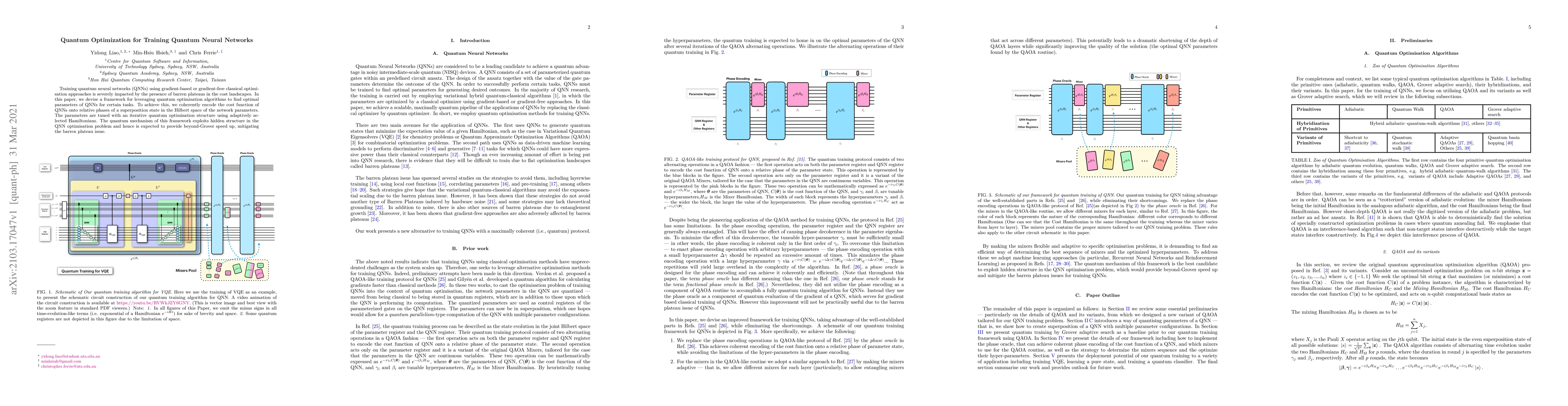 Thumbnail for Quantum Optimization for Training Quantum Neural Networks