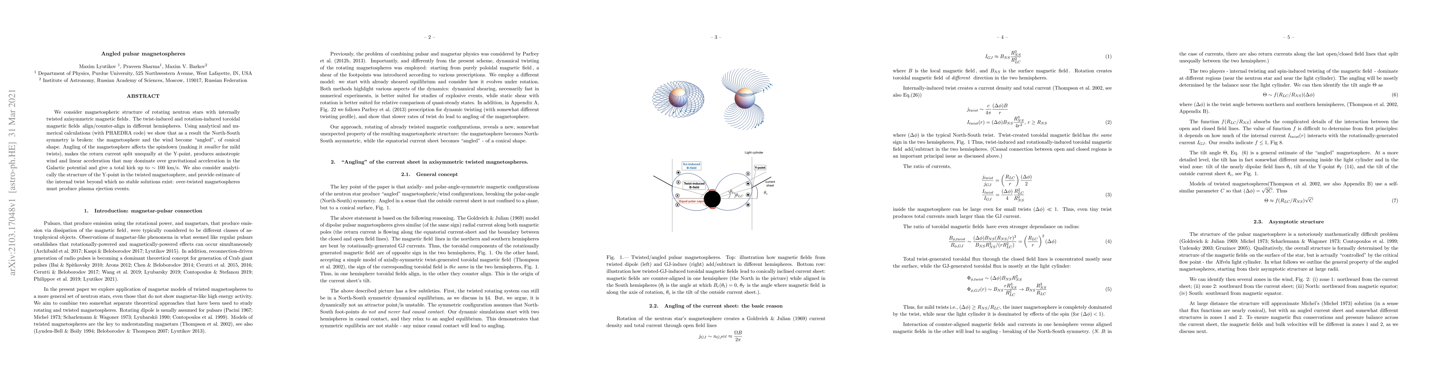 Thumbnail for Angled pulsar magnetospheres