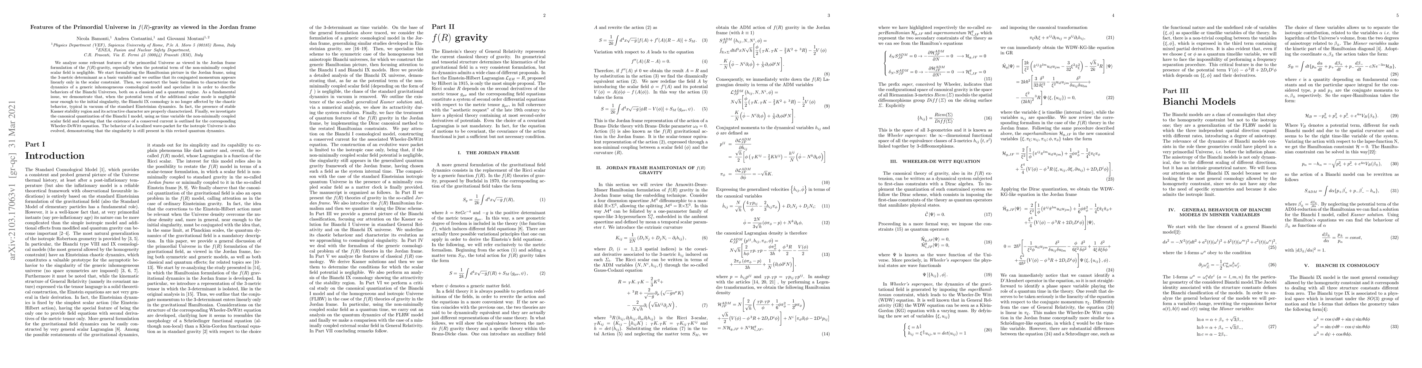Thumbnail for Features of the Primordial Universe in f(R)-gravity as viewed in the
  Jordan frame