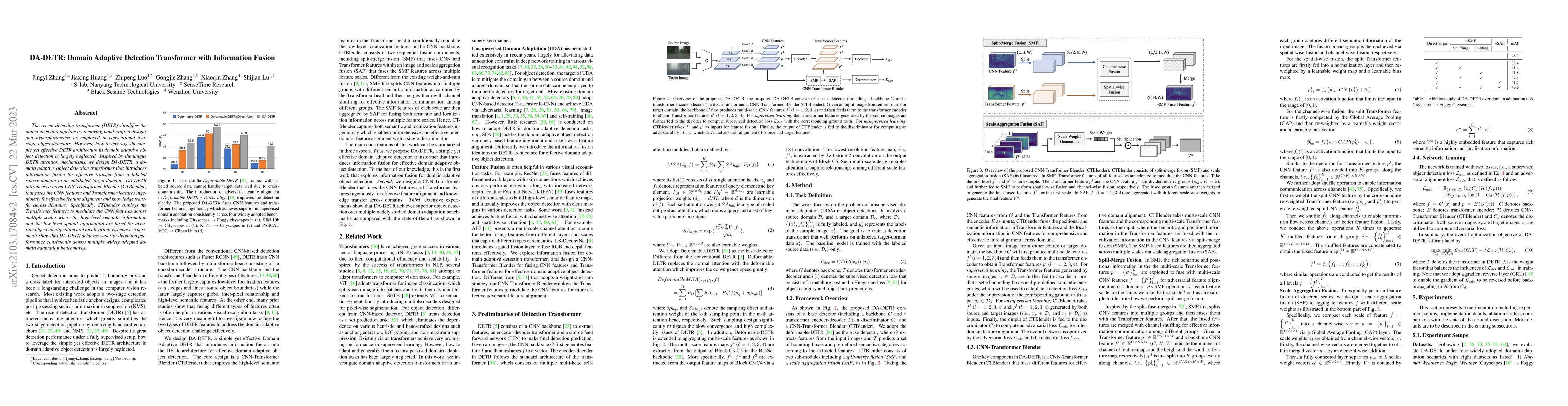 Thumbnail for DA-DETR: Domain Adaptive Detection Transformer with Information Fusion