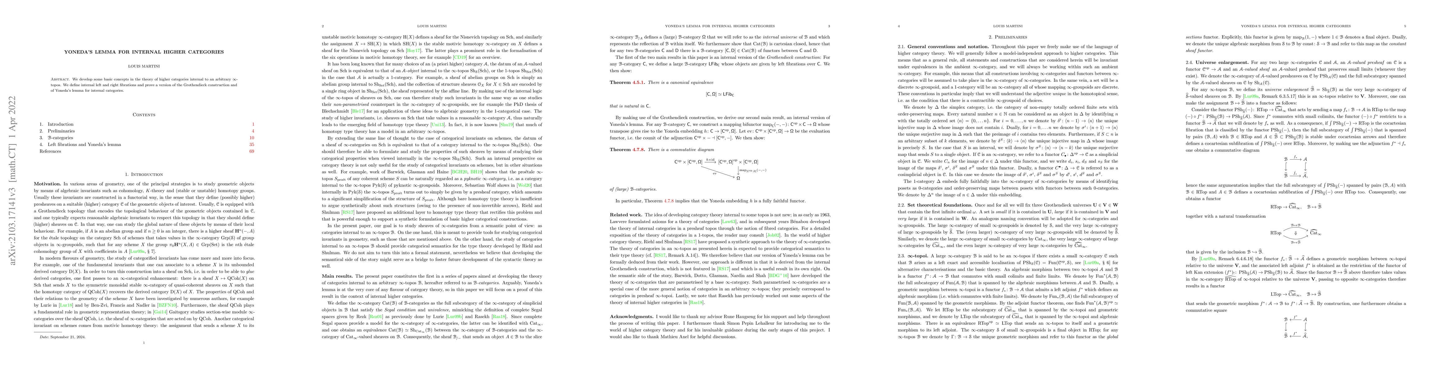 Thumbnail for Yoneda's lemma for internal higher categories