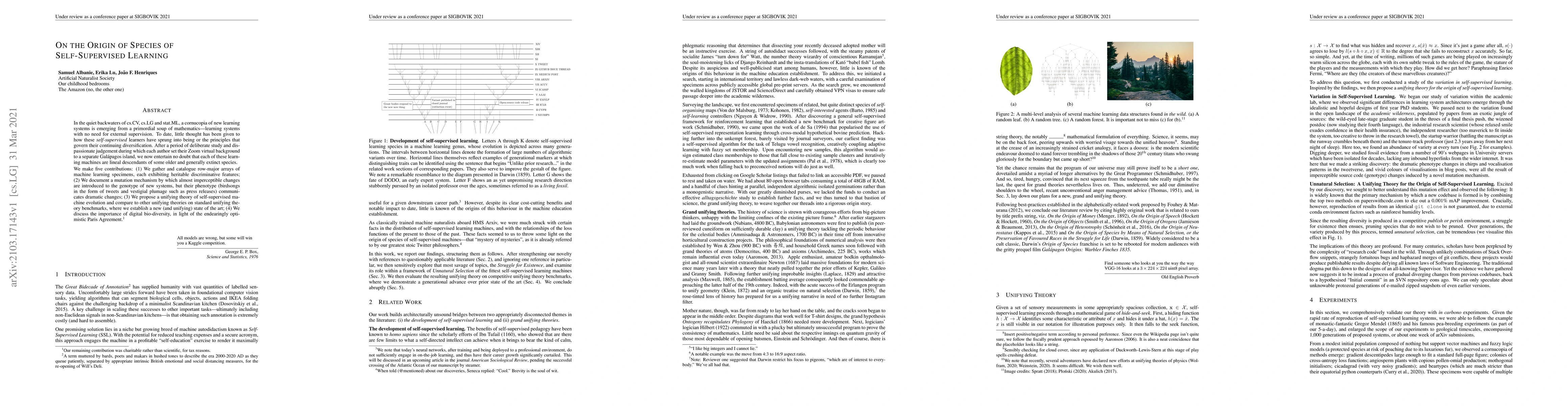 Thumbnail for On the Origin of Species of Self-Supervised Learning