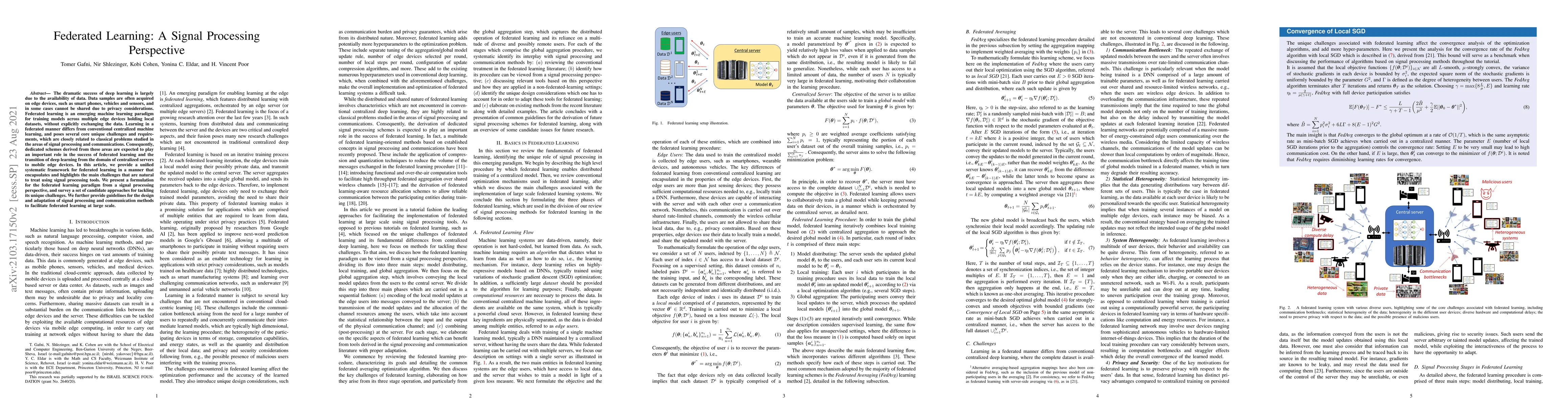 Thumbnail for Federated Learning: A Signal Processing Perspective