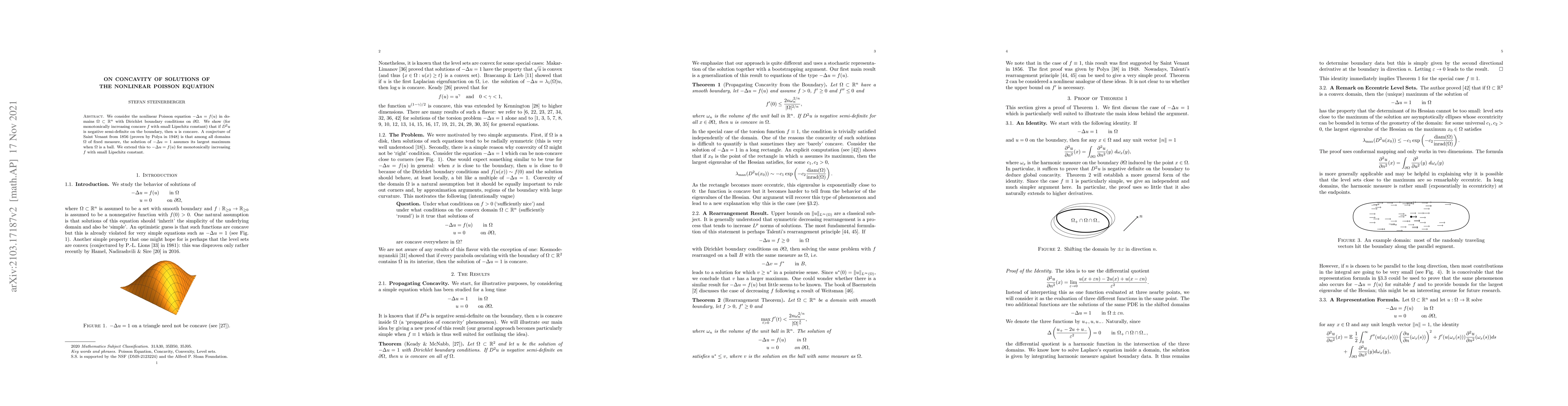 Thumbnail for On Concavity of Solutions of the Nonlinear Poisson Equation