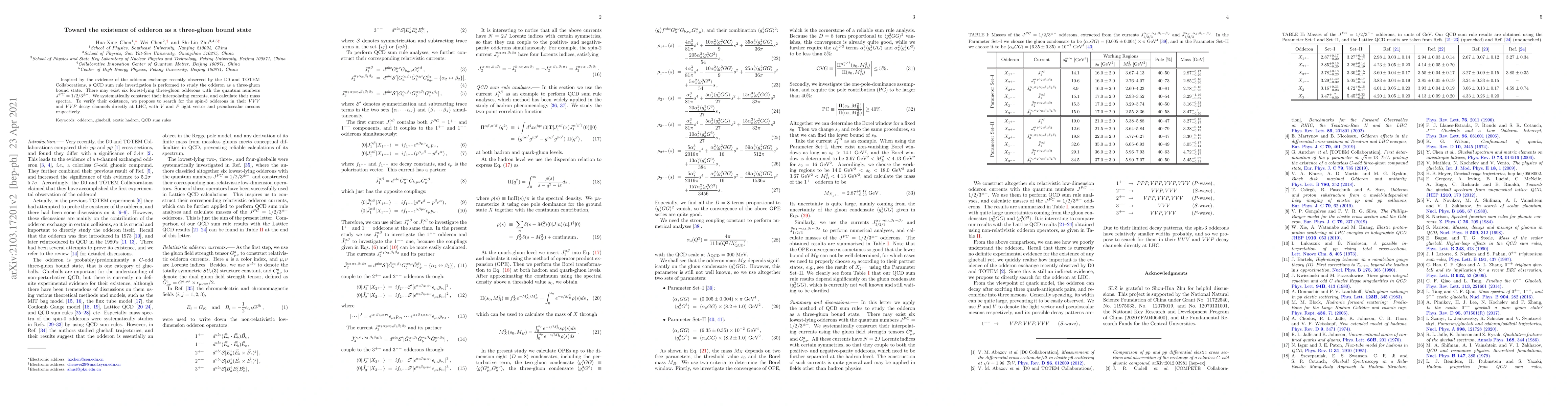 Thumbnail for Toward the existence of odderon as a three-gluon bound state