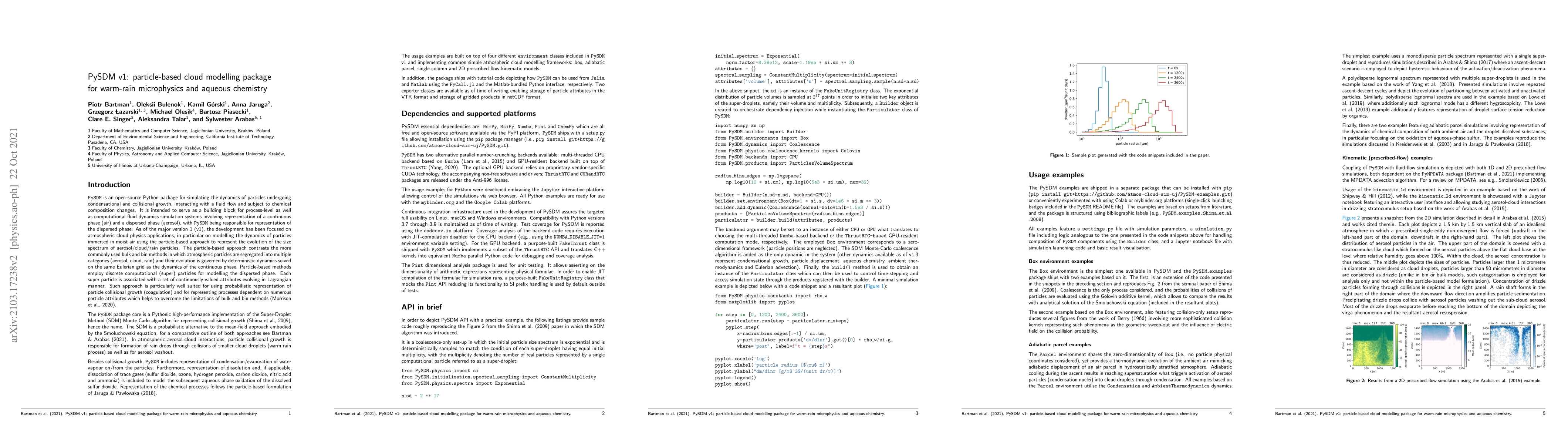 Thumbnail for PySDM v1: particle-based cloud modelling package for warm-rain
  microphysics and aqueous chemistry