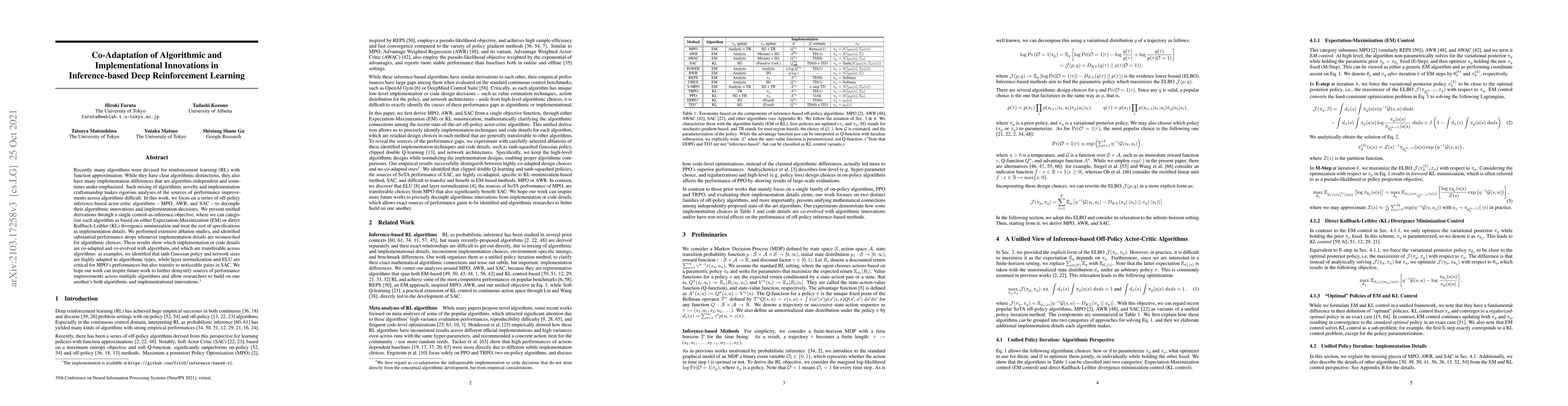 Thumbnail for Co-Adaptation of Algorithmic and Implementational Innovations in
  Inference-based Deep Reinforcement Learning