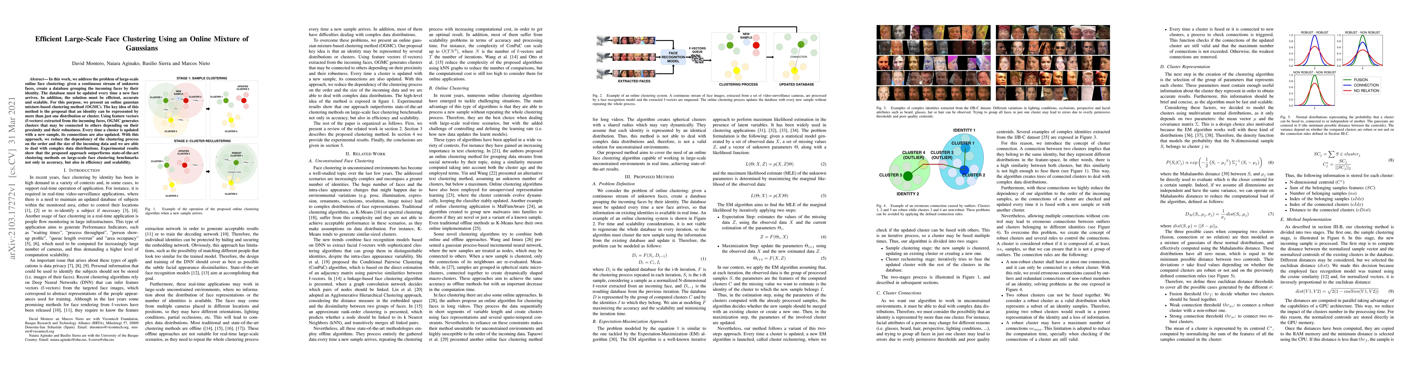 Thumbnail for Efficient Large-Scale Face Clustering Using an Online Mixture of
  Gaussians