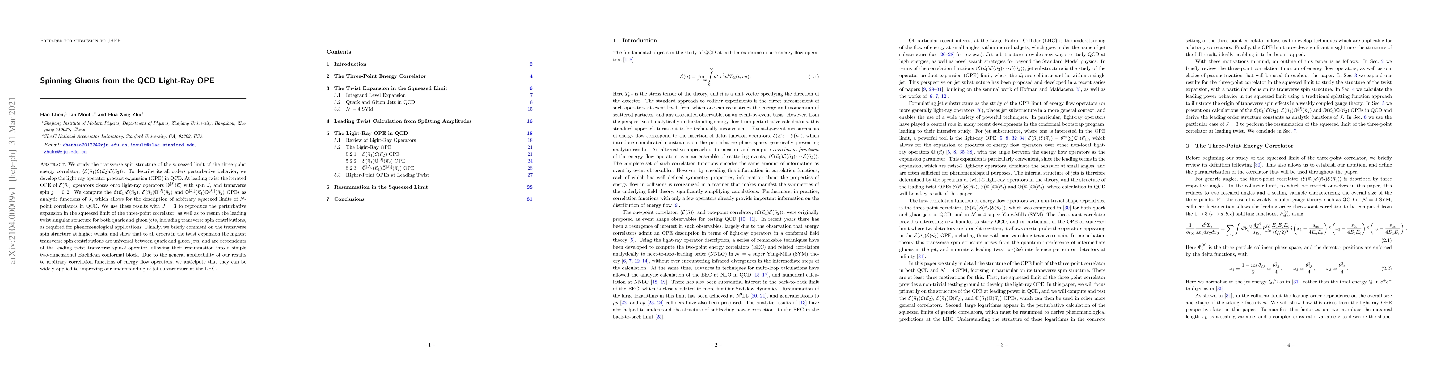 Thumbnail for Spinning Gluons from the QCD Light-Ray OPE