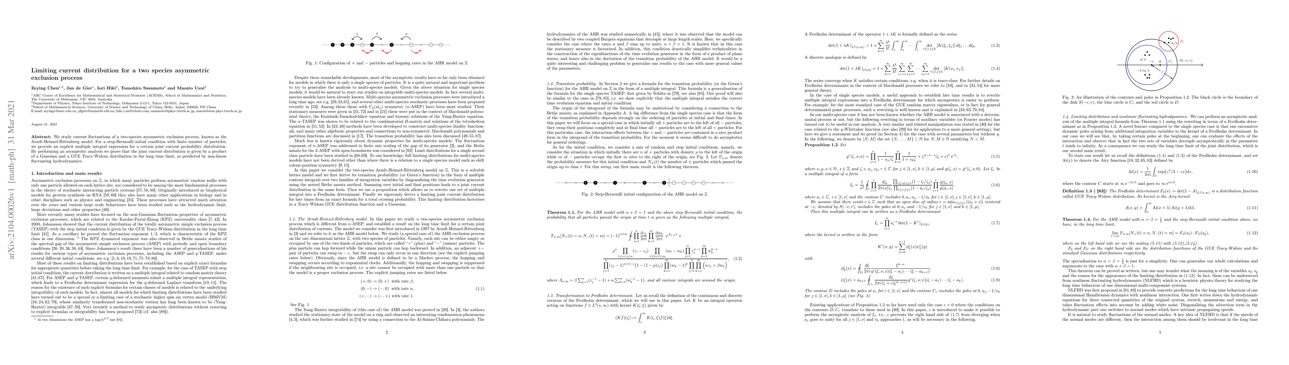 Thumbnail for Limiting current distribution for a two species asymmetric exclusion
  process