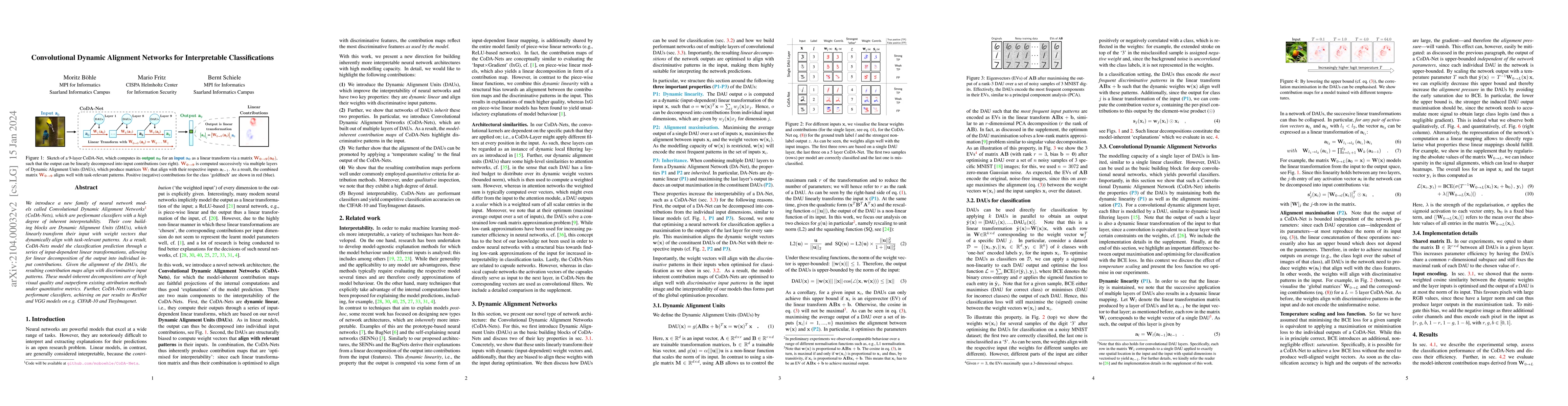 Thumbnail for Convolutional Dynamic Alignment Networks for Interpretable
  Classifications