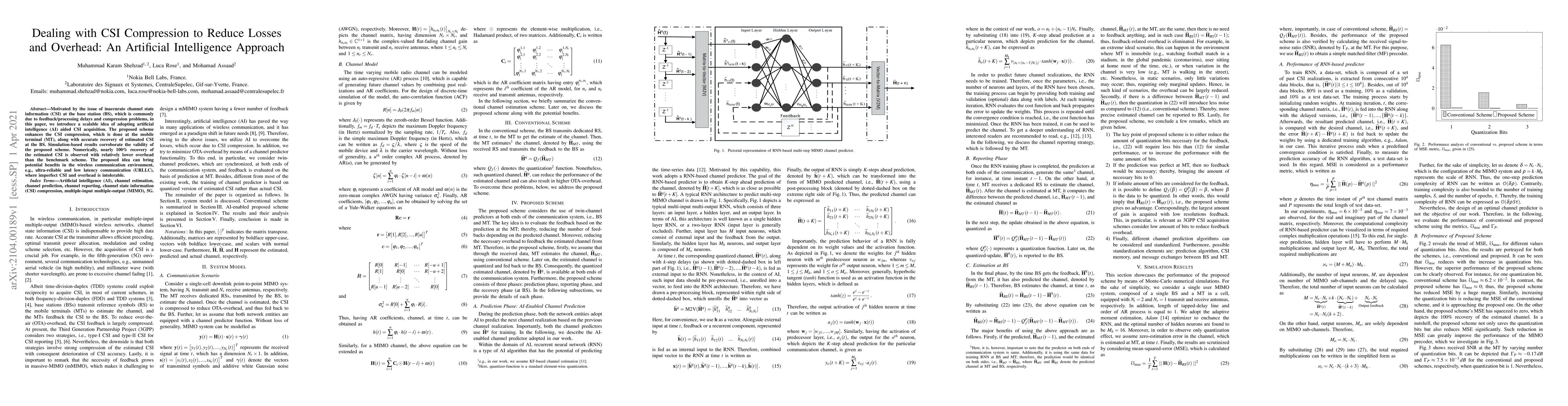 Thumbnail for Dealing with CSI Compression to Reduce Losses and Overhead: An
  Artificial Intelligence Approach