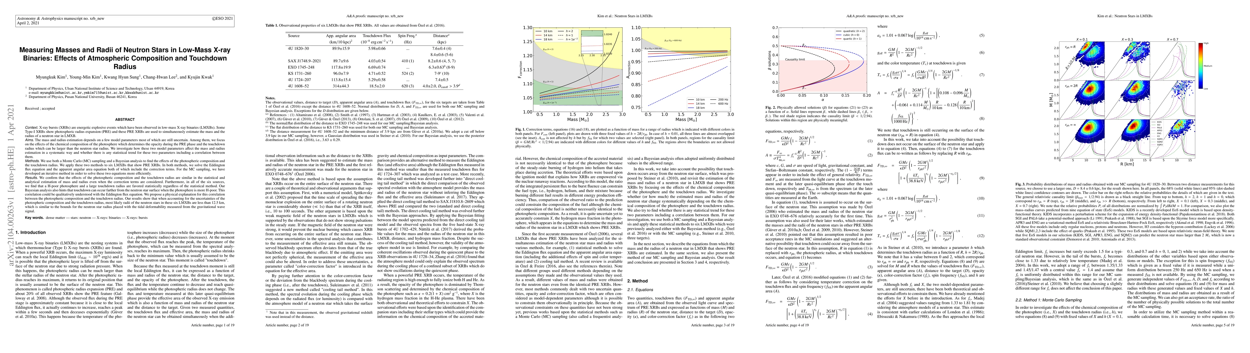 Thumbnail for Measuring Masses and Radii of Neutron Stars in Low-Mass X-ray Binaries:
  Effects of Atmospheric Composition and Touchdown Radius