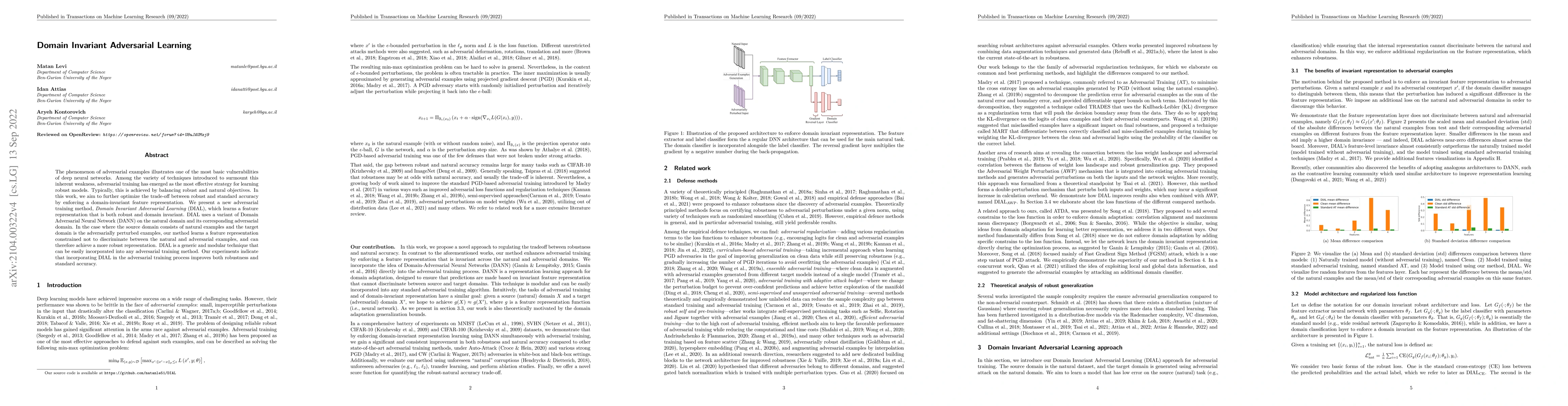 Thumbnail for Domain Invariant Adversarial Learning