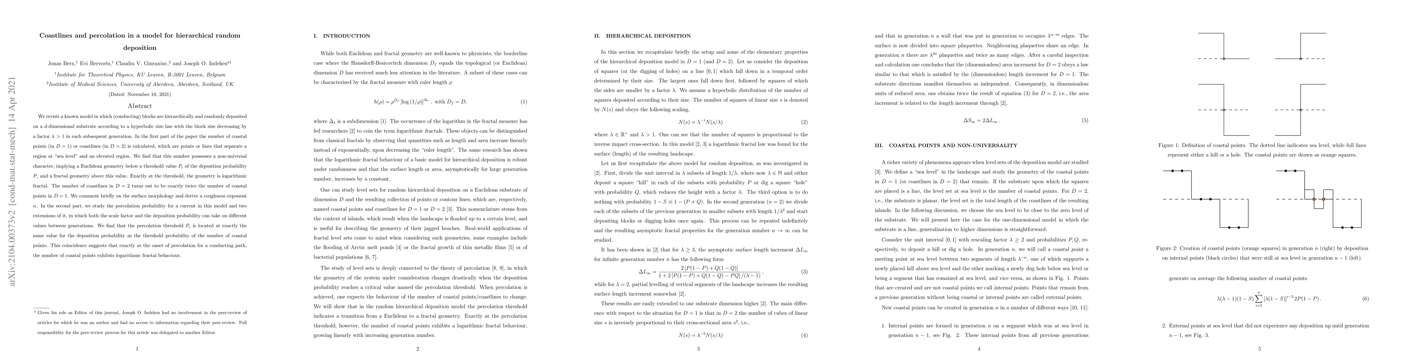 Thumbnail for Coastlines and percolation in a model for hierarchical random deposition