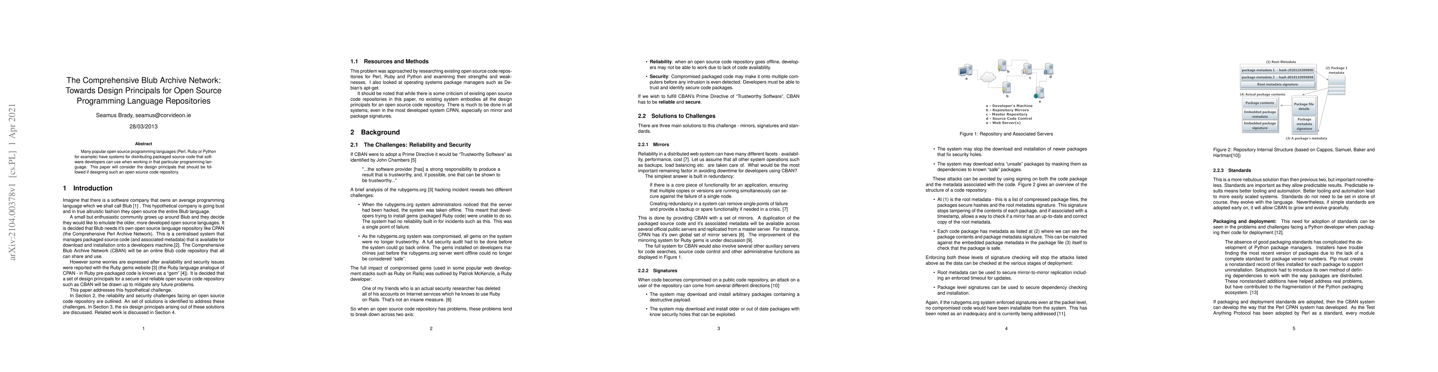 Thumbnail for The Comprehensive Blub Archive Network: Towards Design Principals for
  Open Source Programming Language Repositories