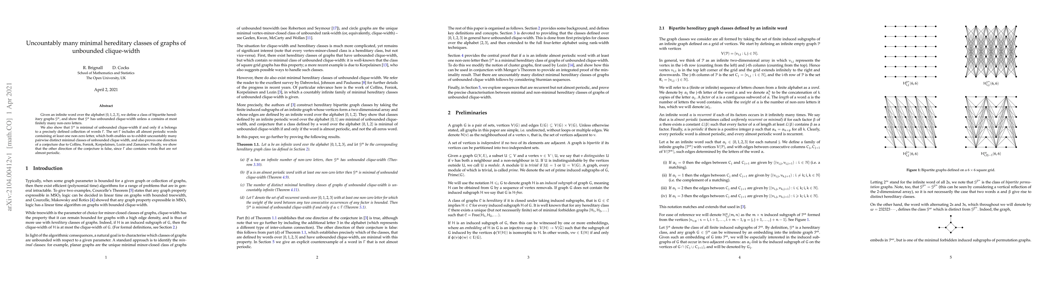 Thumbnail for Uncountably many minimal hereditary classes of graphs of unbounded
  clique-width