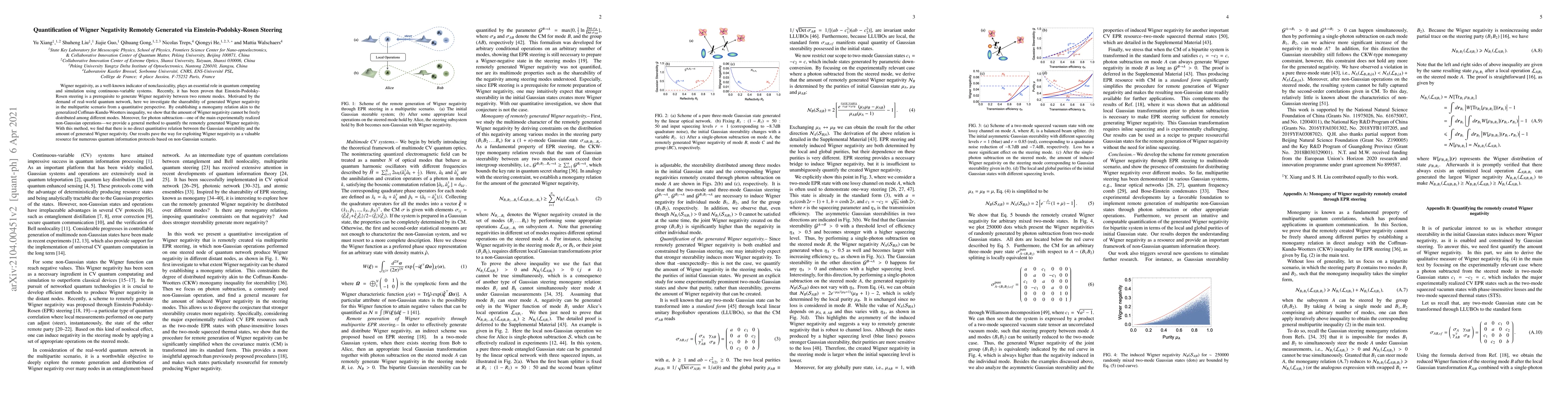 Thumbnail for Quantification of Wigner Negativity Remotely Generated via
  Einstein-Podolsky-Rosen Steering