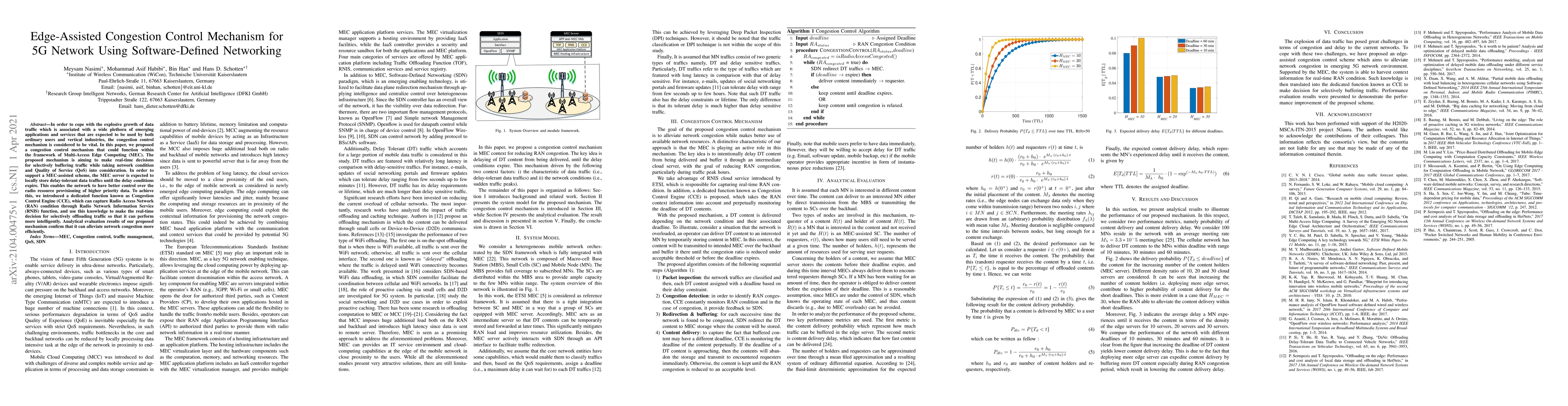 Thumbnail for Edge-Assisted Congestion Control Mechanism for 5G Network Using
  Software-Defined Networking