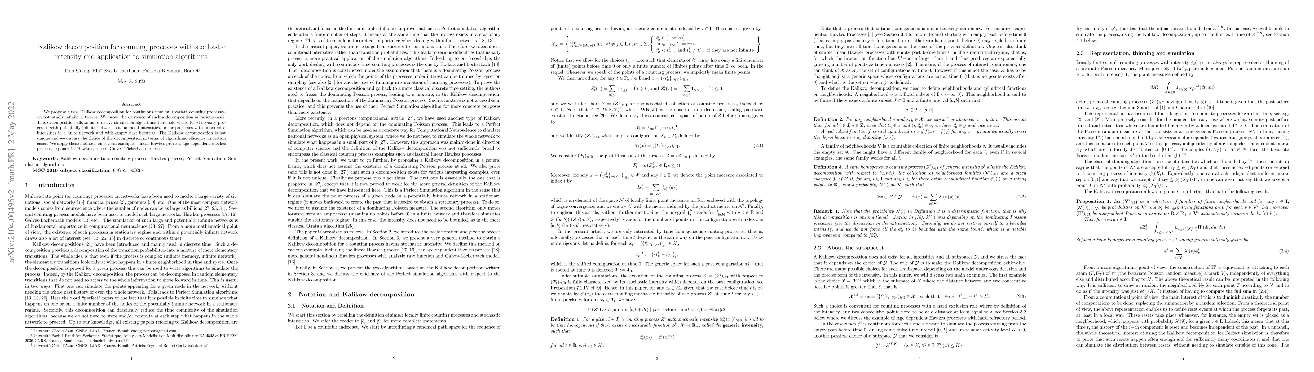 Thumbnail for Kalikow decomposition for counting processes with stochastic intensity
  and application to simulation algorithms