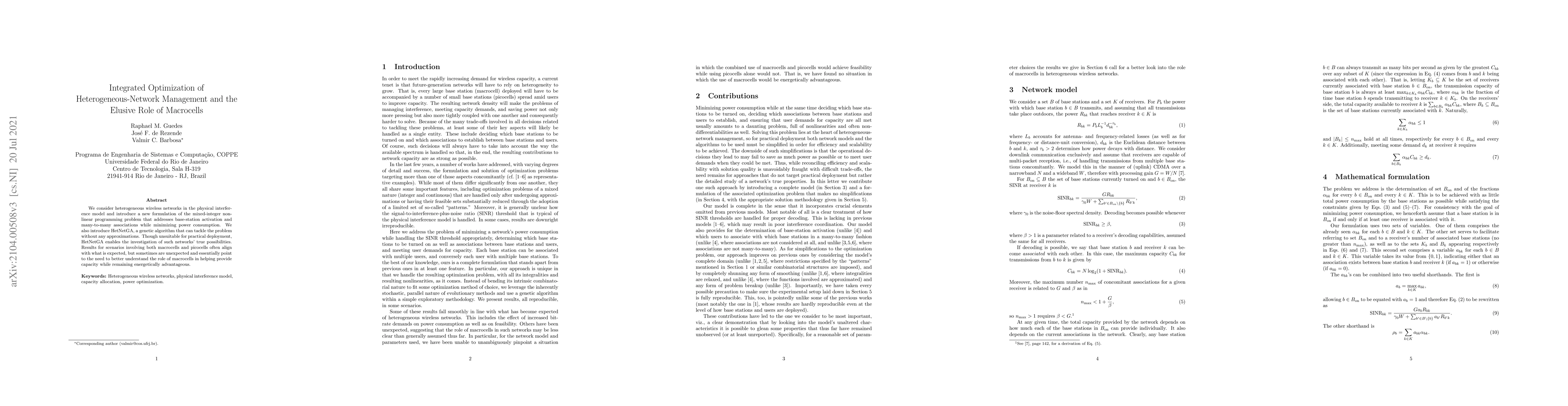 Thumbnail for Integrated optimization of heterogeneous-network management and the
  elusive role of macrocells