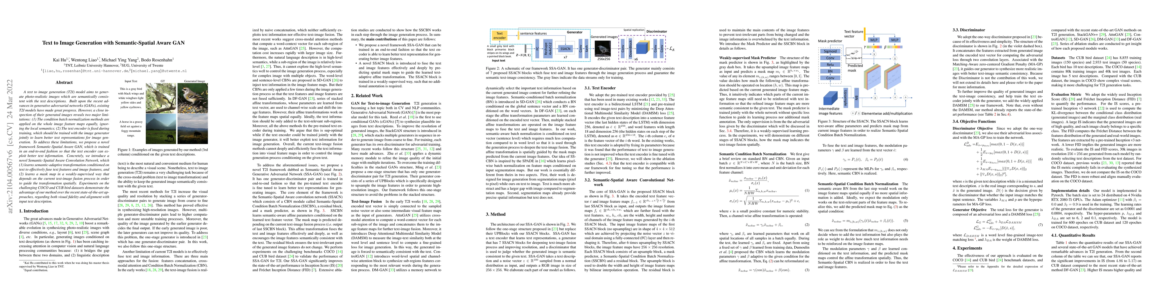Thumbnail for Text to Image Generation with Semantic-Spatial Aware GAN