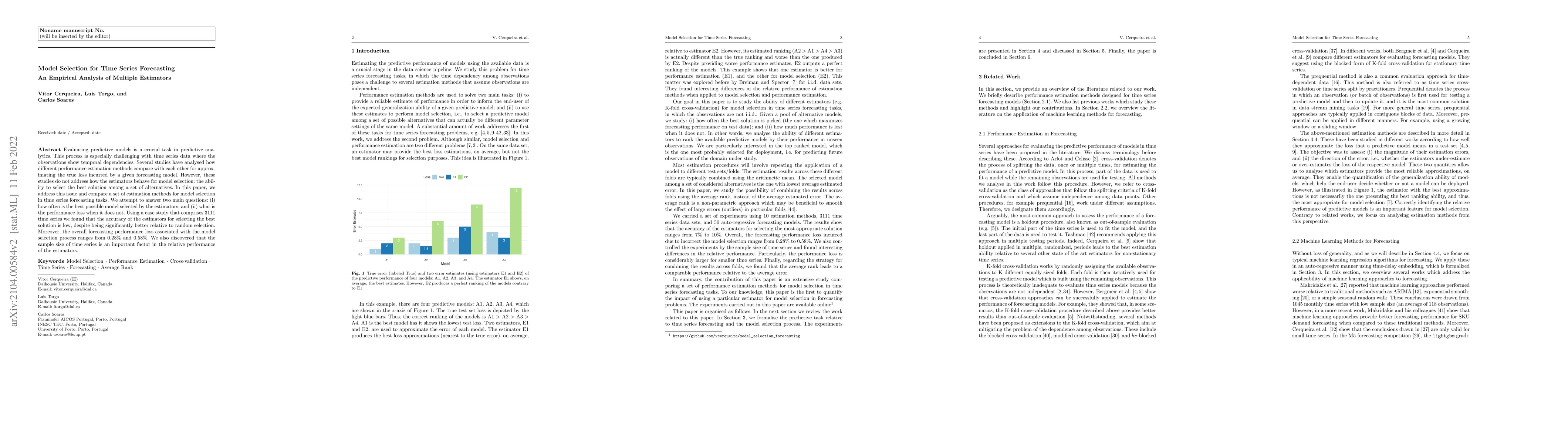 Thumbnail for Model Selection for Time Series Forecasting: Empirical Analysis of
  Different Estimators