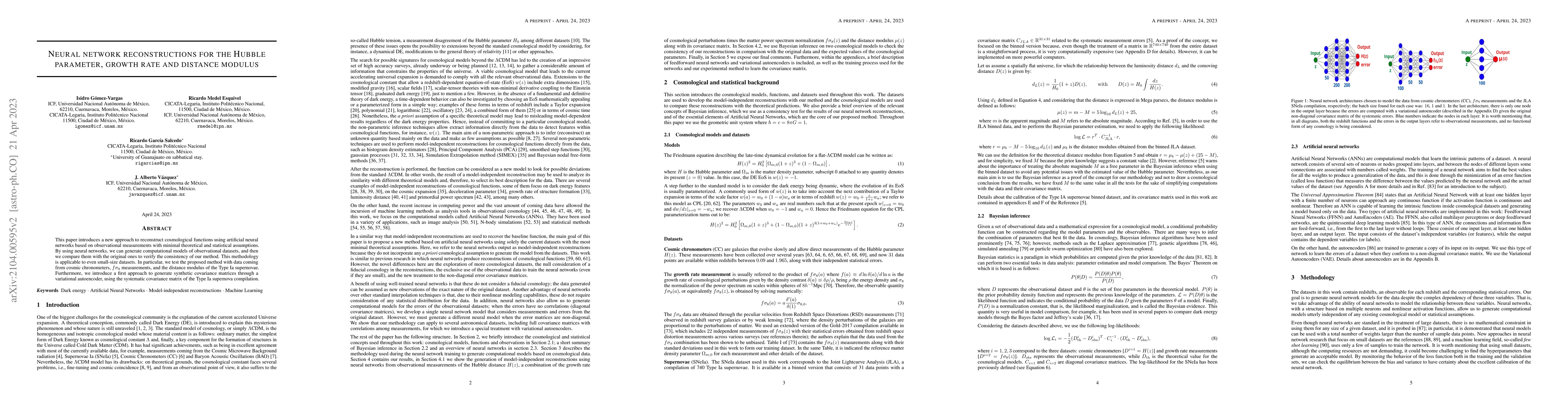 Thumbnail for Neural network reconstructions for the Hubble parameter, growth rate and
  distance modulus