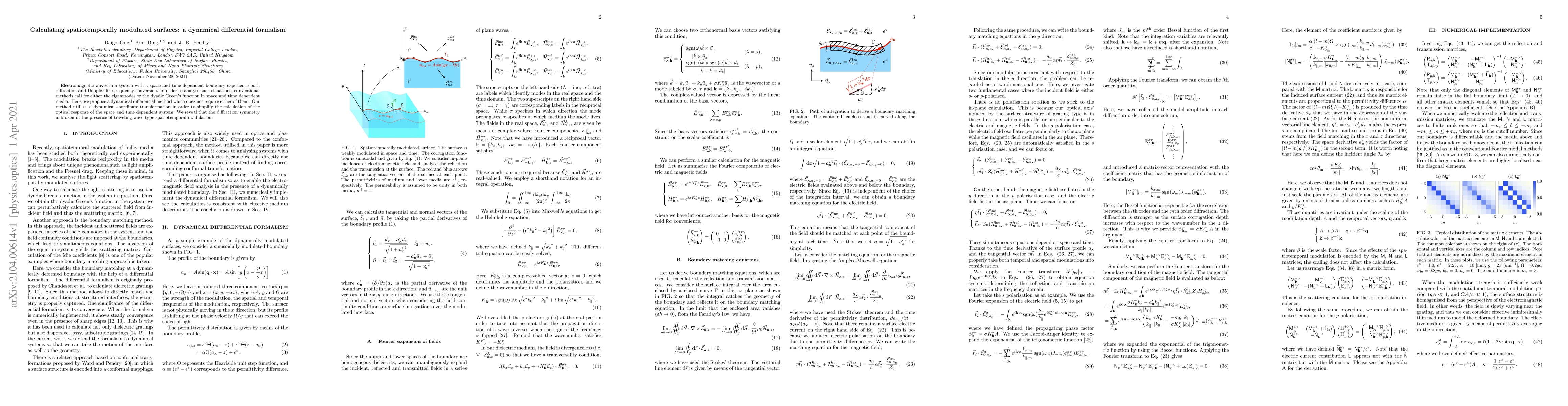 Thumbnail for Calculating spatiotemporally modulated surfaces: a dynamical
  differential formalism