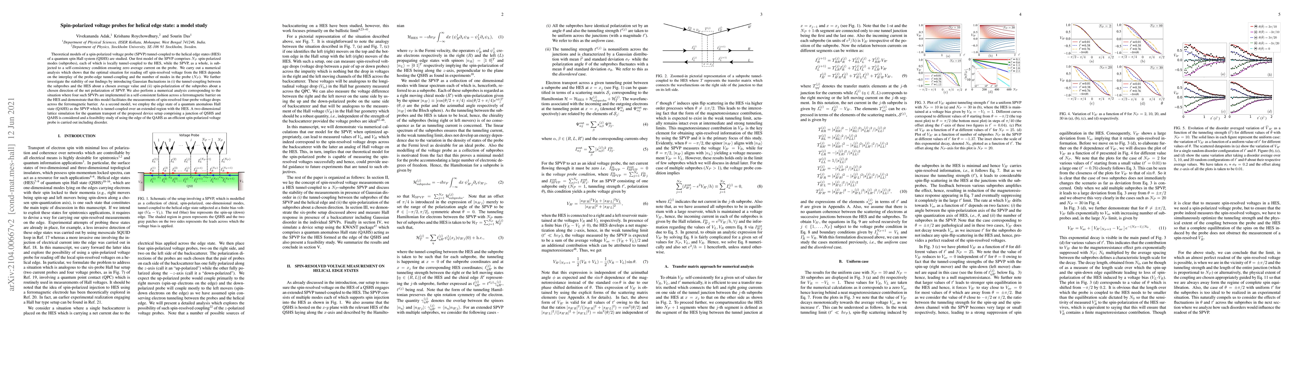 Thumbnail for Spin-polarized voltage probes for helical edge state: a model study