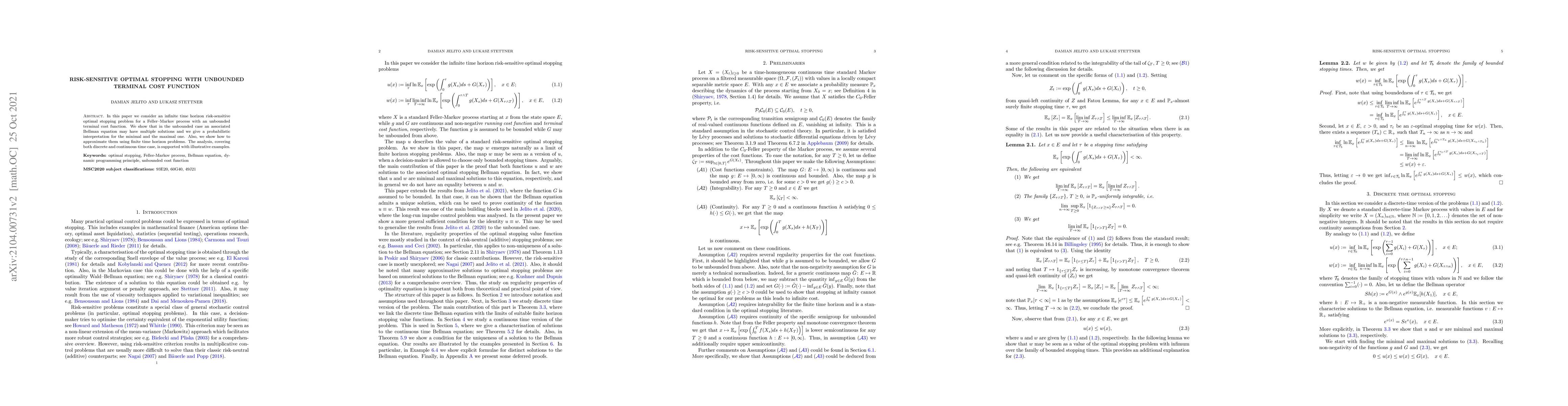 Thumbnail for Risk-sensitive optimal stopping with unbounded terminal cost function