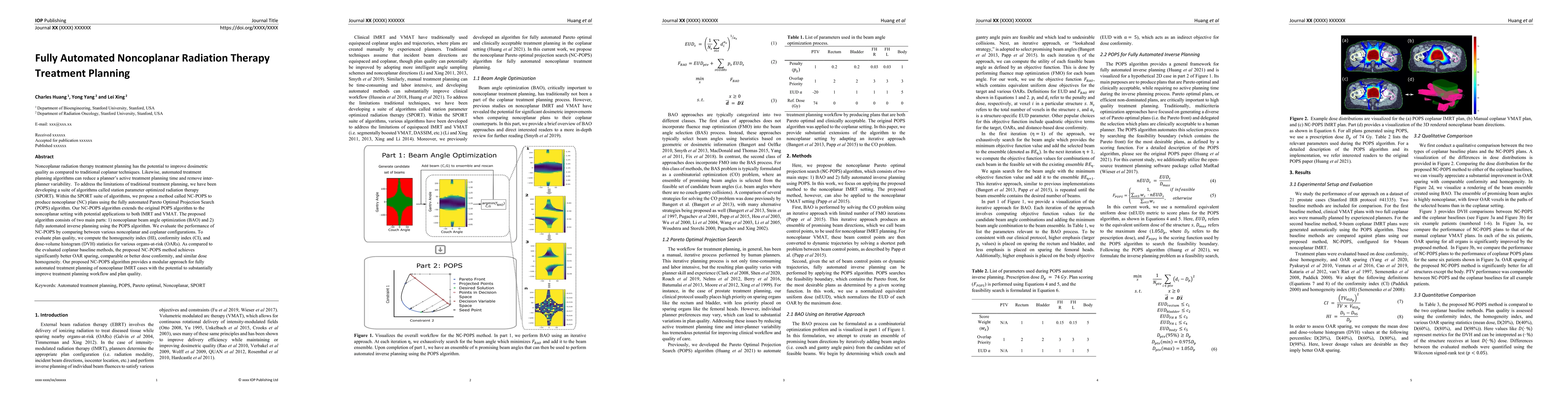 Thumbnail for Fully Automated Noncoplanar Radiation Therapy Treatment Planning