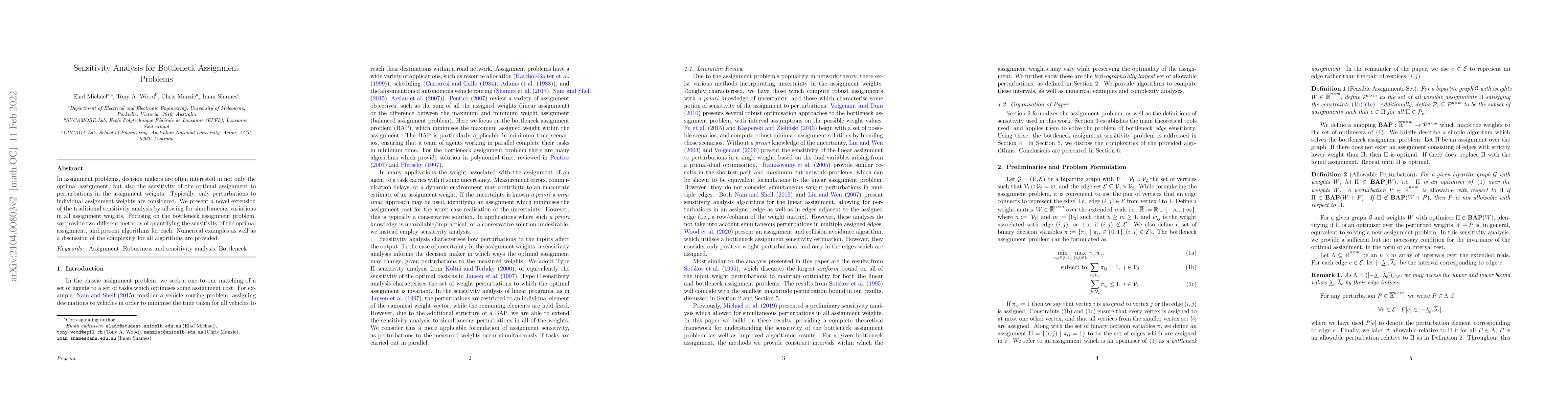 Thumbnail for Sensitivity Analysis for Bottleneck Assignment Problems