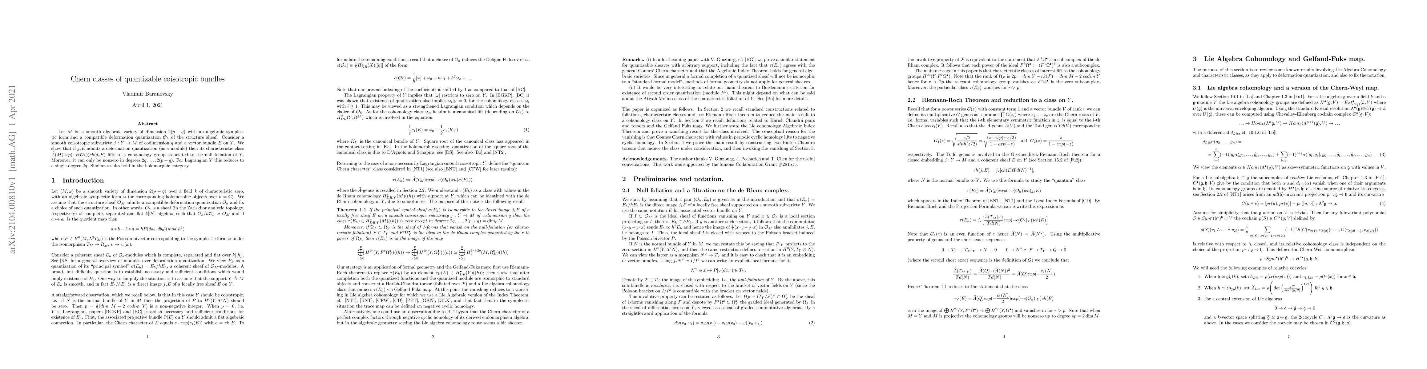 Thumbnail for Chern classes of quantizable coisotropic bundles