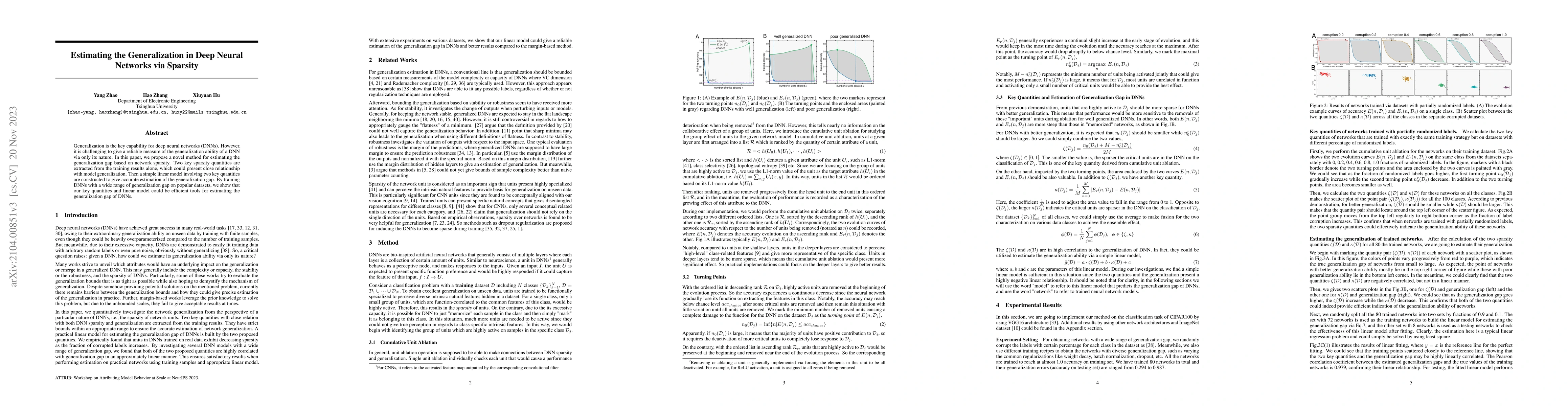 Thumbnail for Estimating the Generalization in Deep Neural Networks via Sparsity