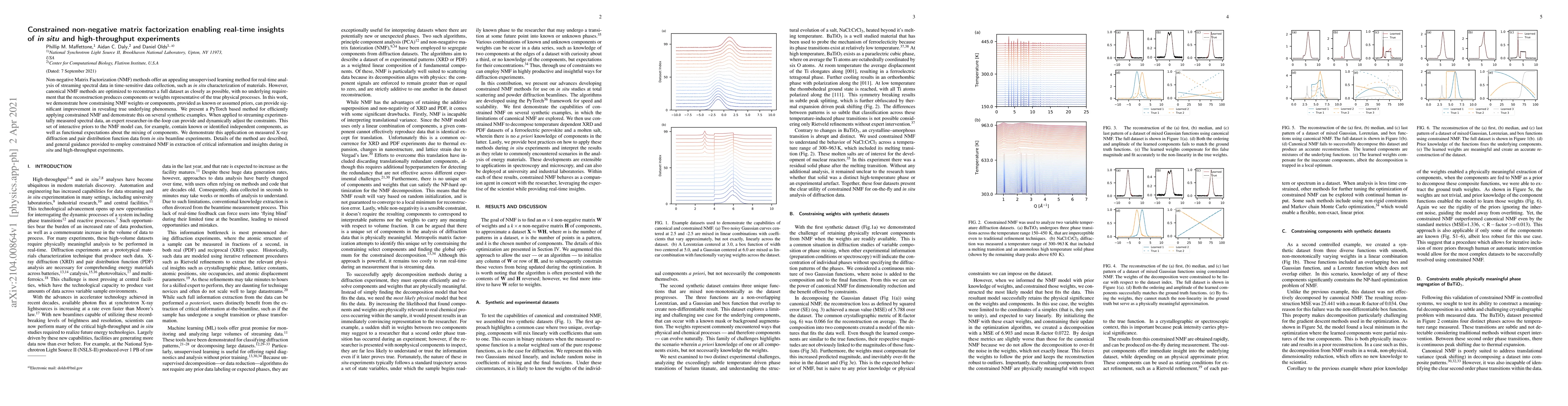 Thumbnail for Constrained non-negative matrix factorization enabling real-time
  insights of $\textit{in situ}$ and high-throughput experiments