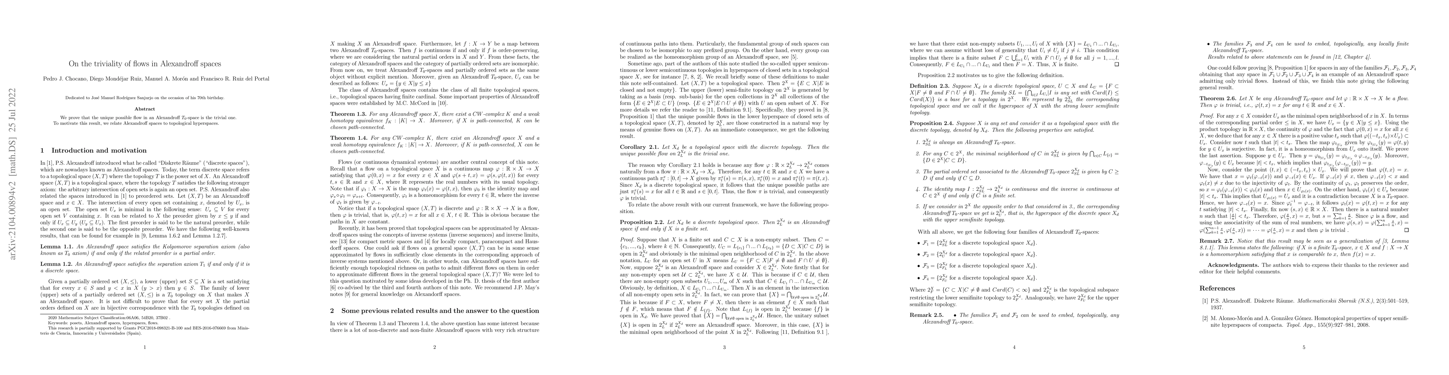Thumbnail for On the triviality of flows in Alexandroff spaces