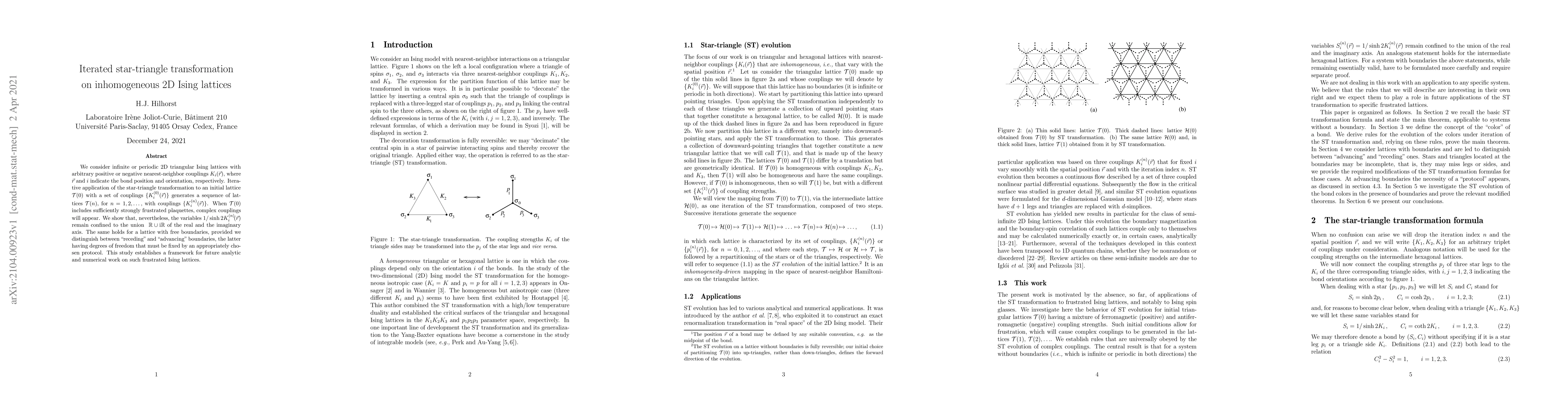 Thumbnail for Iterated star-triangle transformation on inhomogeneous 2D Ising lattices