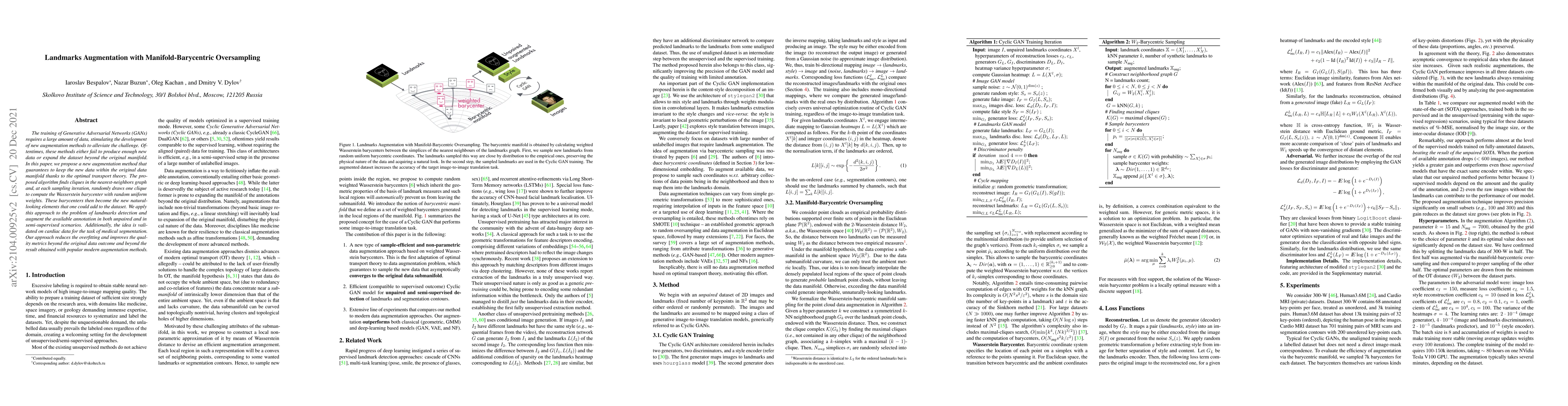 Thumbnail for Landmarks Augmentation with Manifold-Barycentric Oversampling