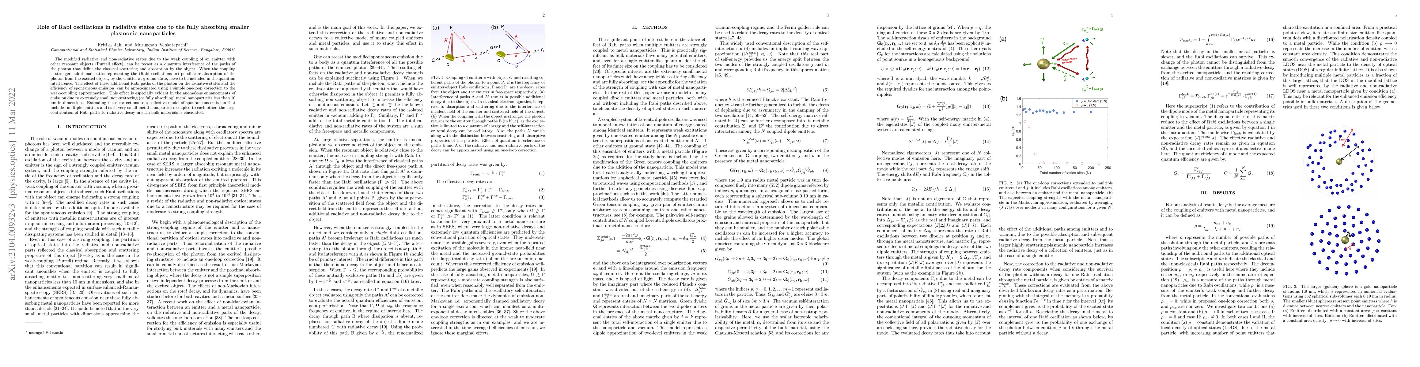 Thumbnail for Role of Rabi oscillations in radiative states due to the fully absorbing
  smaller plasmonic nanoparticles