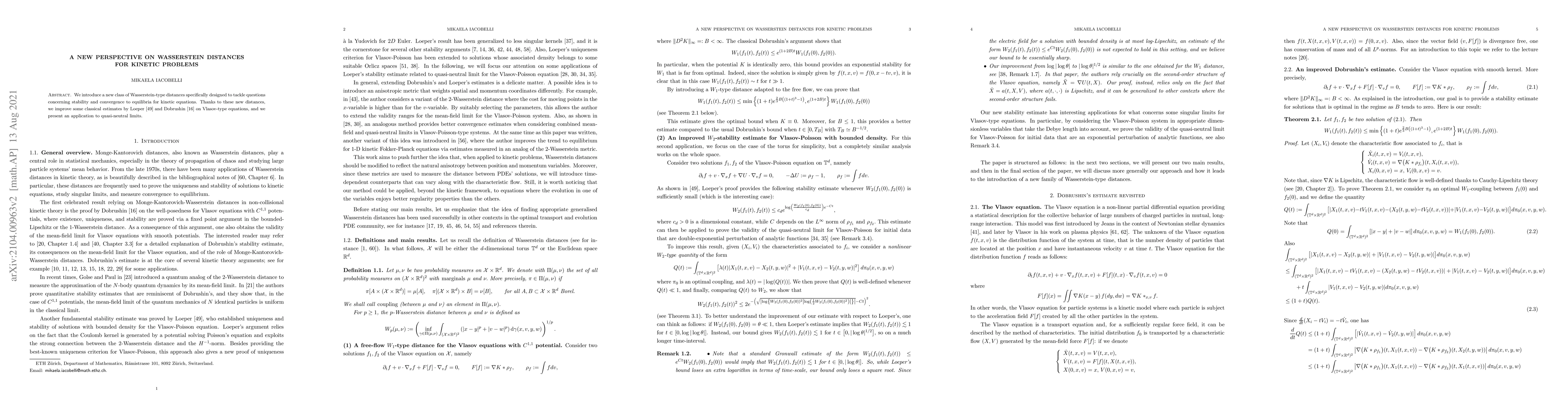 Thumbnail for A new perspective on Wasserstein distances for kinetic problems