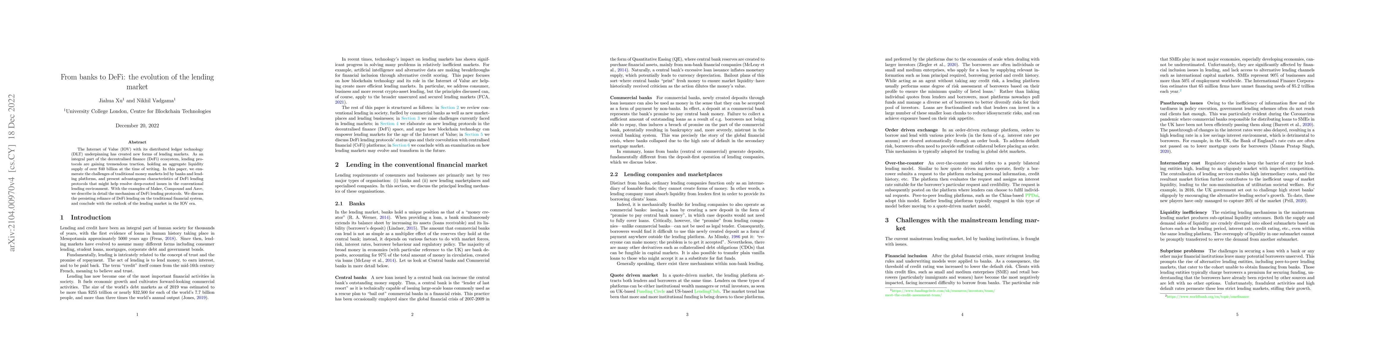 Thumbnail for From banks to DeFi: the evolution of the lending market
