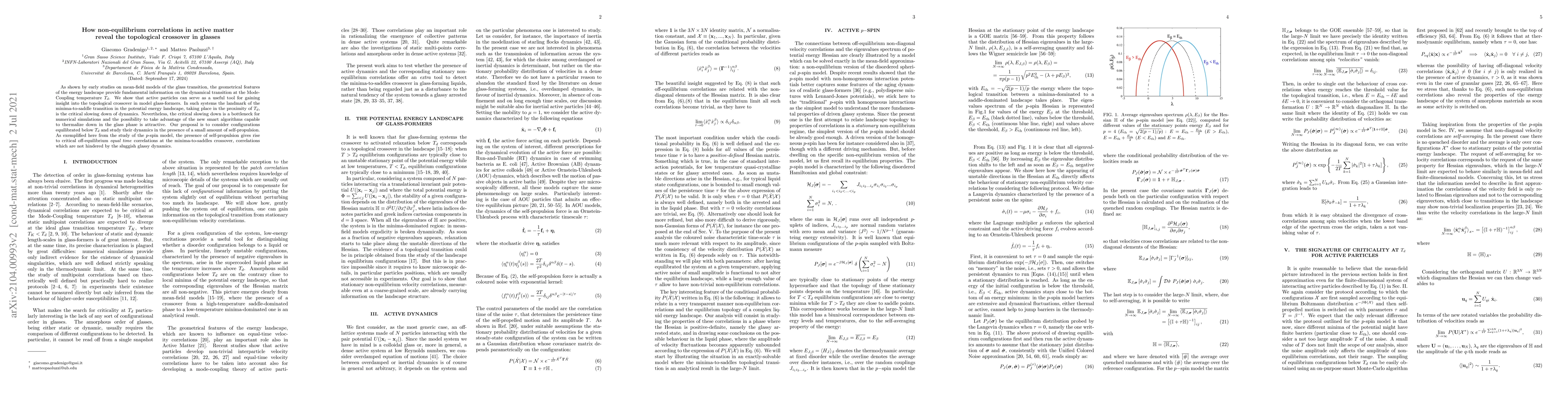 Thumbnail for How non-equilibrium correlations in active matter reveal the topological
  crossover in glasses