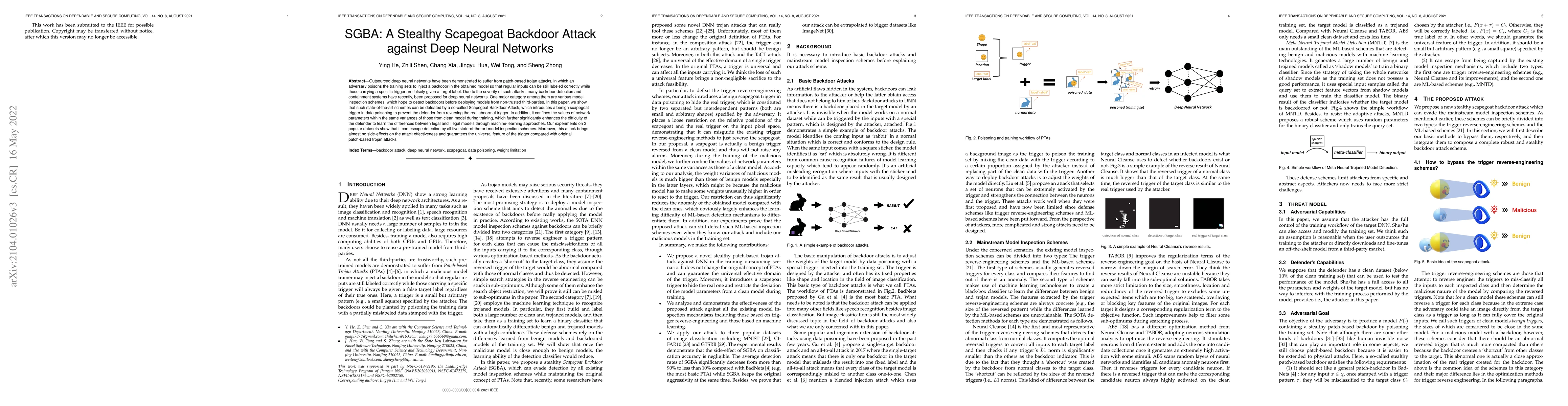 Thumbnail for SGBA: A Stealthy Scapegoat Backdoor Attack against Deep Neural Networks