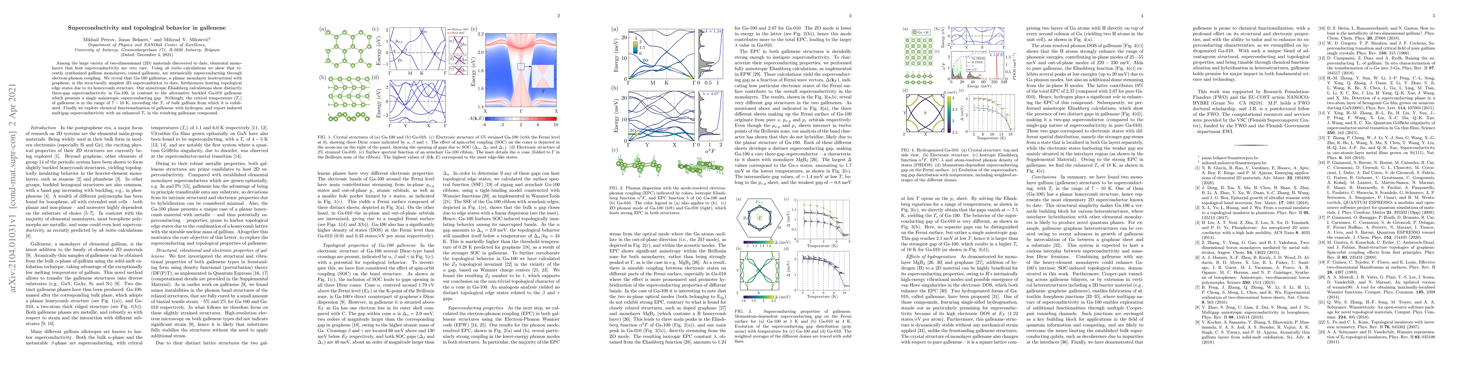 Thumbnail for Superconductivity and topological behavior in gallenene