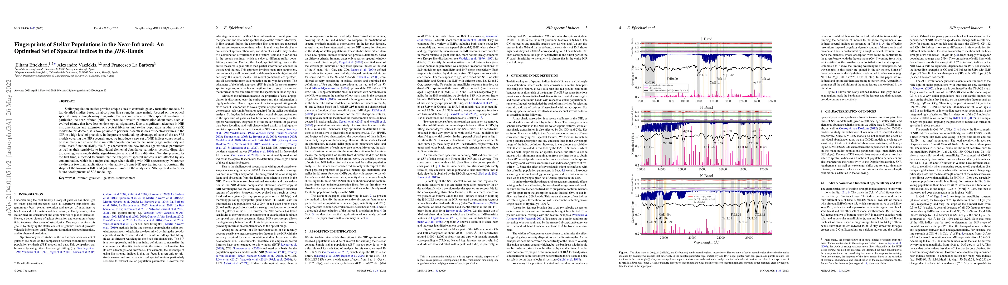 Thumbnail for Fingerprints of Stellar Populations in the Near-Infrared: An Optimised
  Set of Spectral Indices in the JHK-Bands