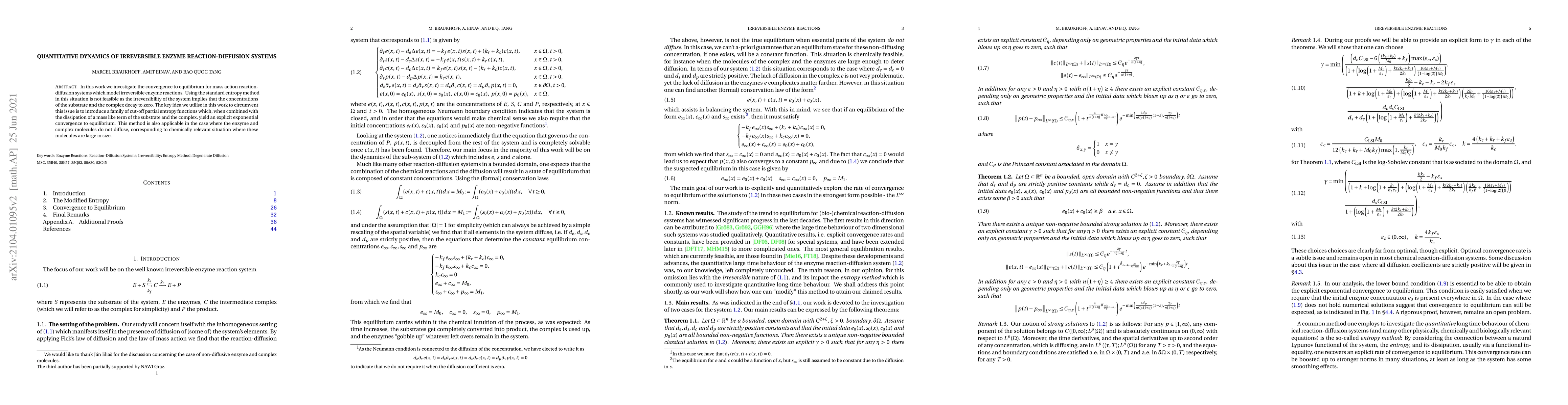 Thumbnail for Quantitative dynamics of irreversible enzyme reaction-diffusion systems