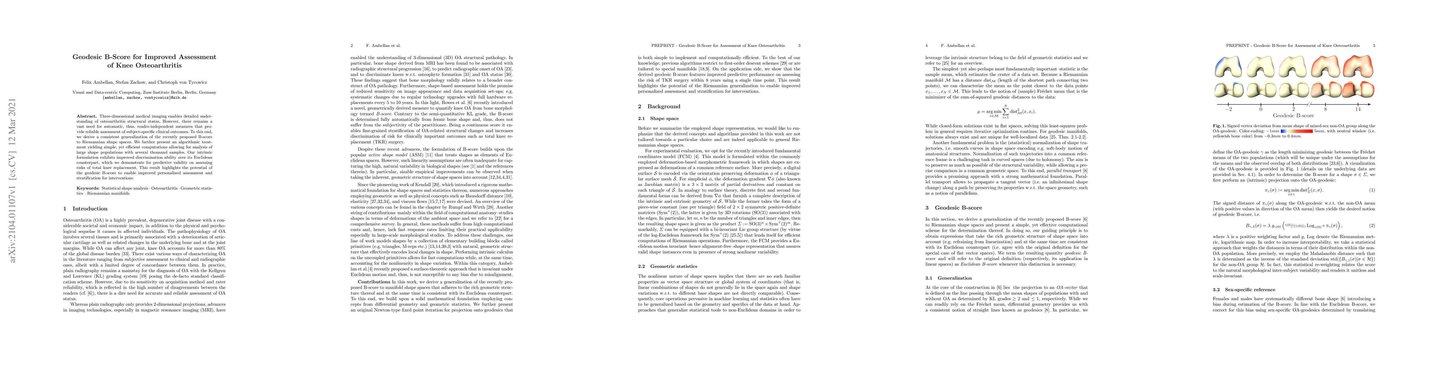 Thumbnail for Geodesic B-Score for Improved Assessment of Knee Osteoarthritis