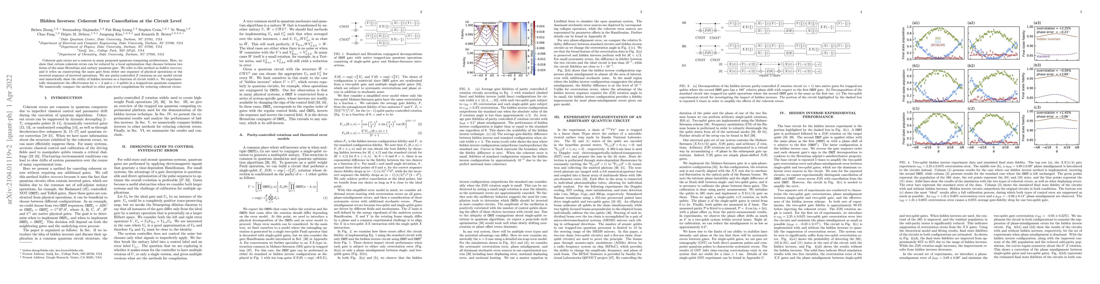 Thumbnail for Hidden Inverses: Coherent Error Cancellation at the Circuit Level