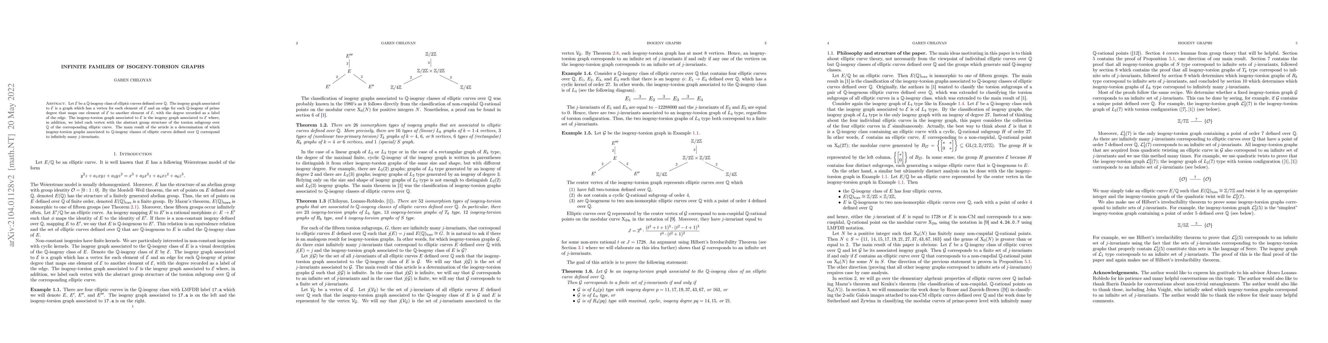 Thumbnail for Infinite Families Of Isogeny-Torsion Graphs